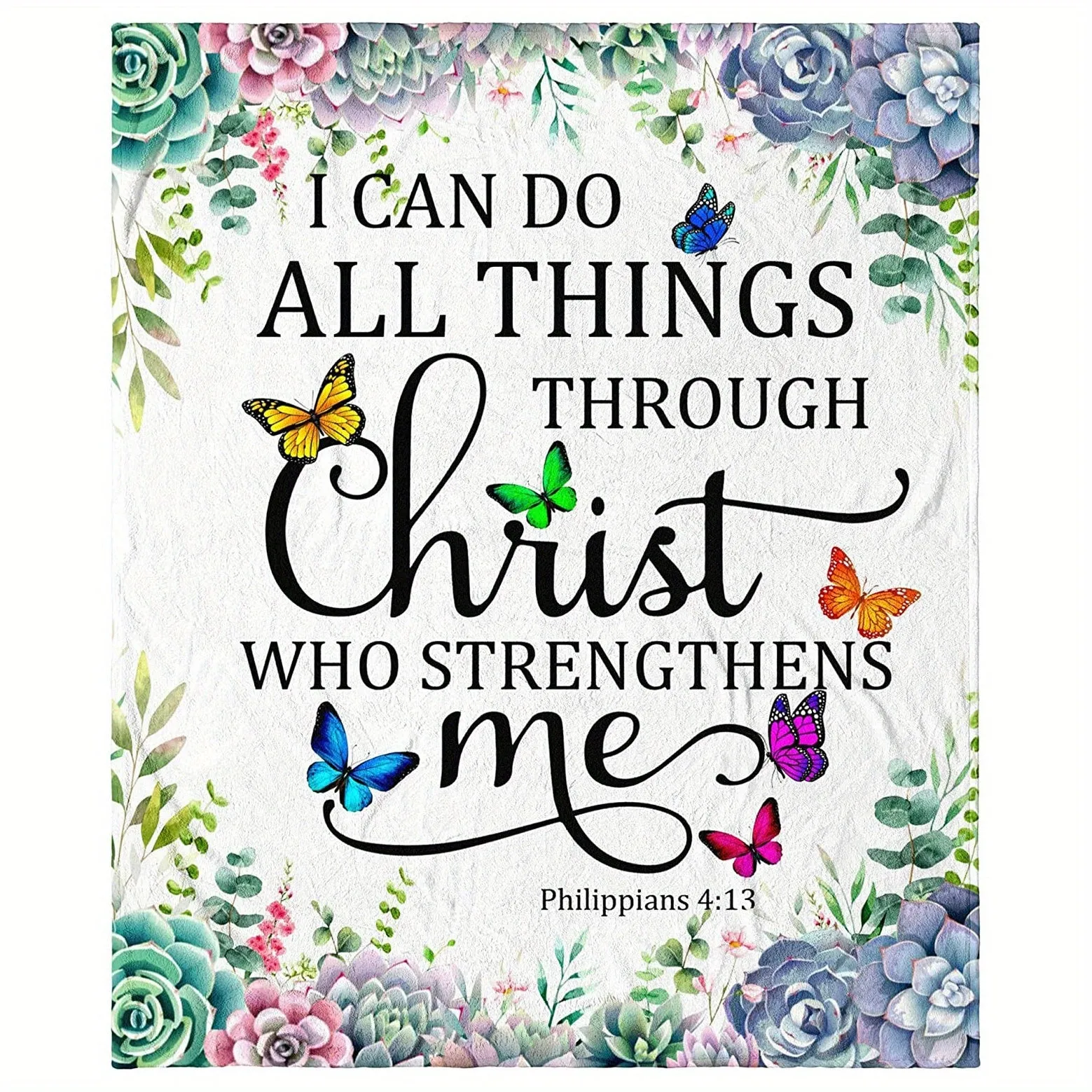 1pc Cozy Inspirational Christian Prayer Throw Blanket - Soft Flannel Bible Verse Gift for Women - Healing Comfort, Warmth, and Faith