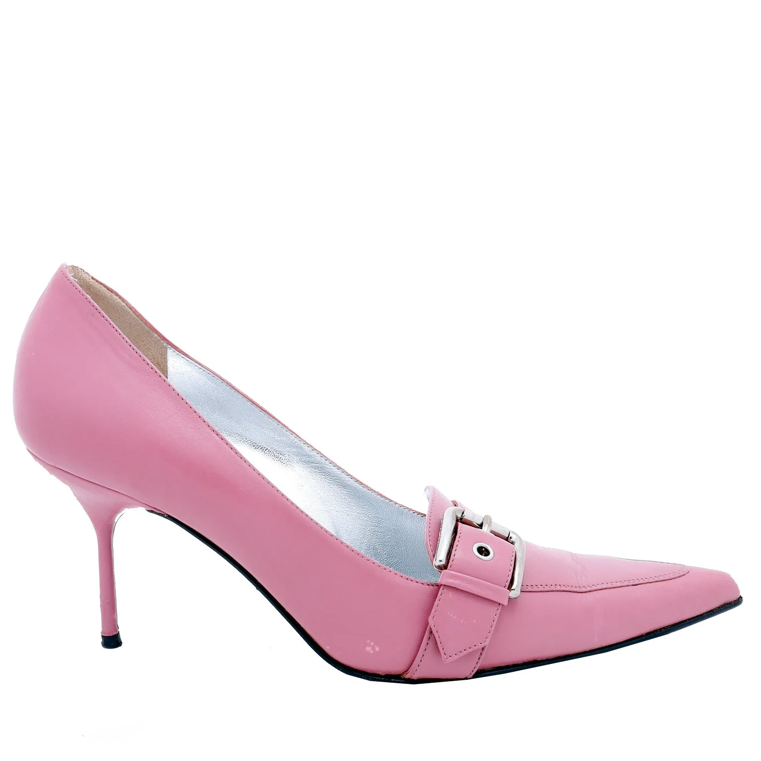 2000s Dolce & Gabbana Vintage Dusty Purple Pink Pointed Toe Buckle Shoes