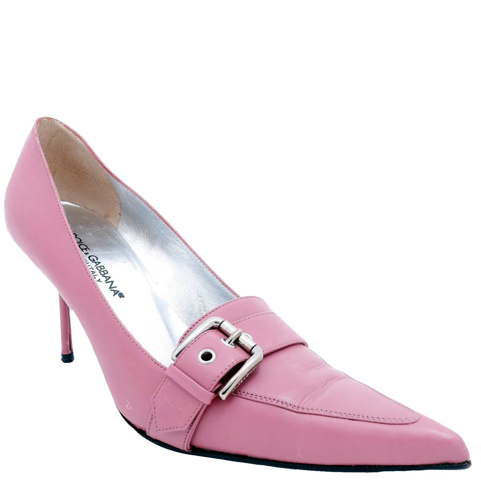 2000s Dolce & Gabbana Vintage Dusty Purple Pink Pointed Toe Buckle Shoes