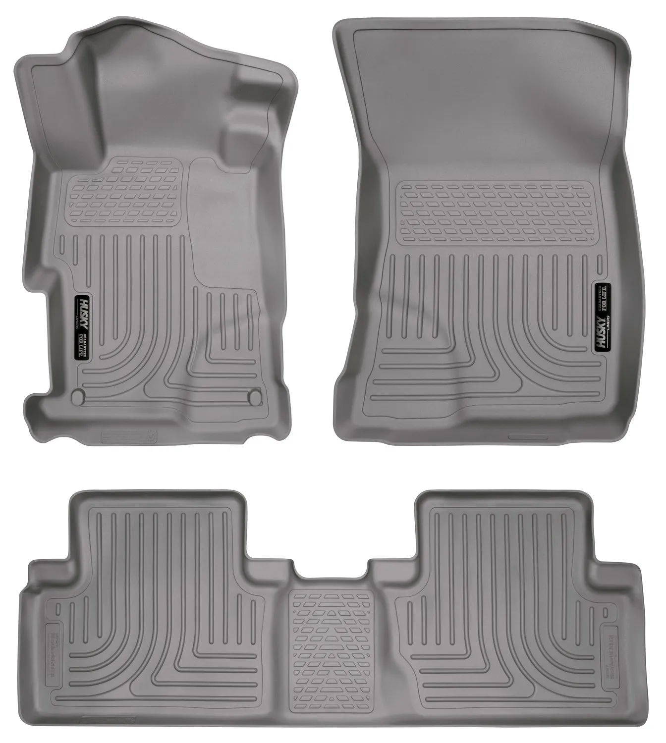 2012-2013 Honda Civic 4 Door Front & 2nd Seat Floor Liners - Grey
