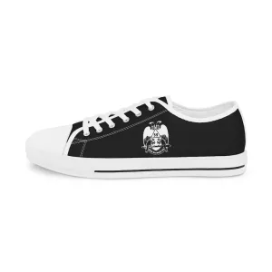 32nd Degree Scottish Rite Sneaker - Wings Down Low Top Black & White