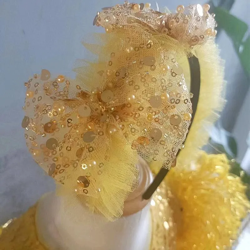 6M-12yrs Feather wedding party Sparklin dress for baby Sequin Girl's Dress