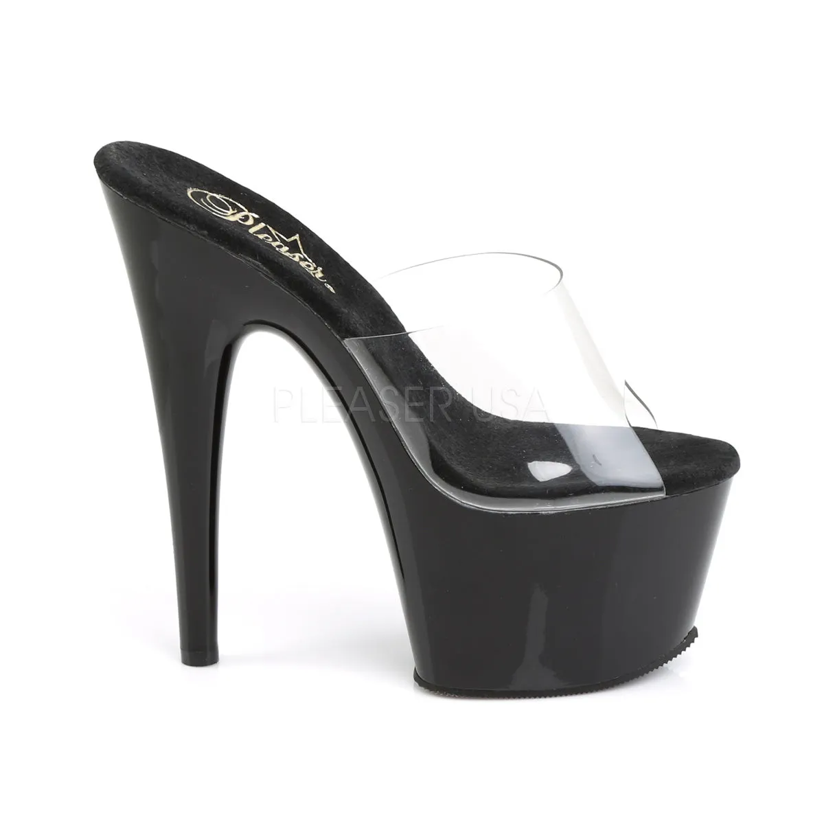 Adore-701 Clear Black Platform Heels
