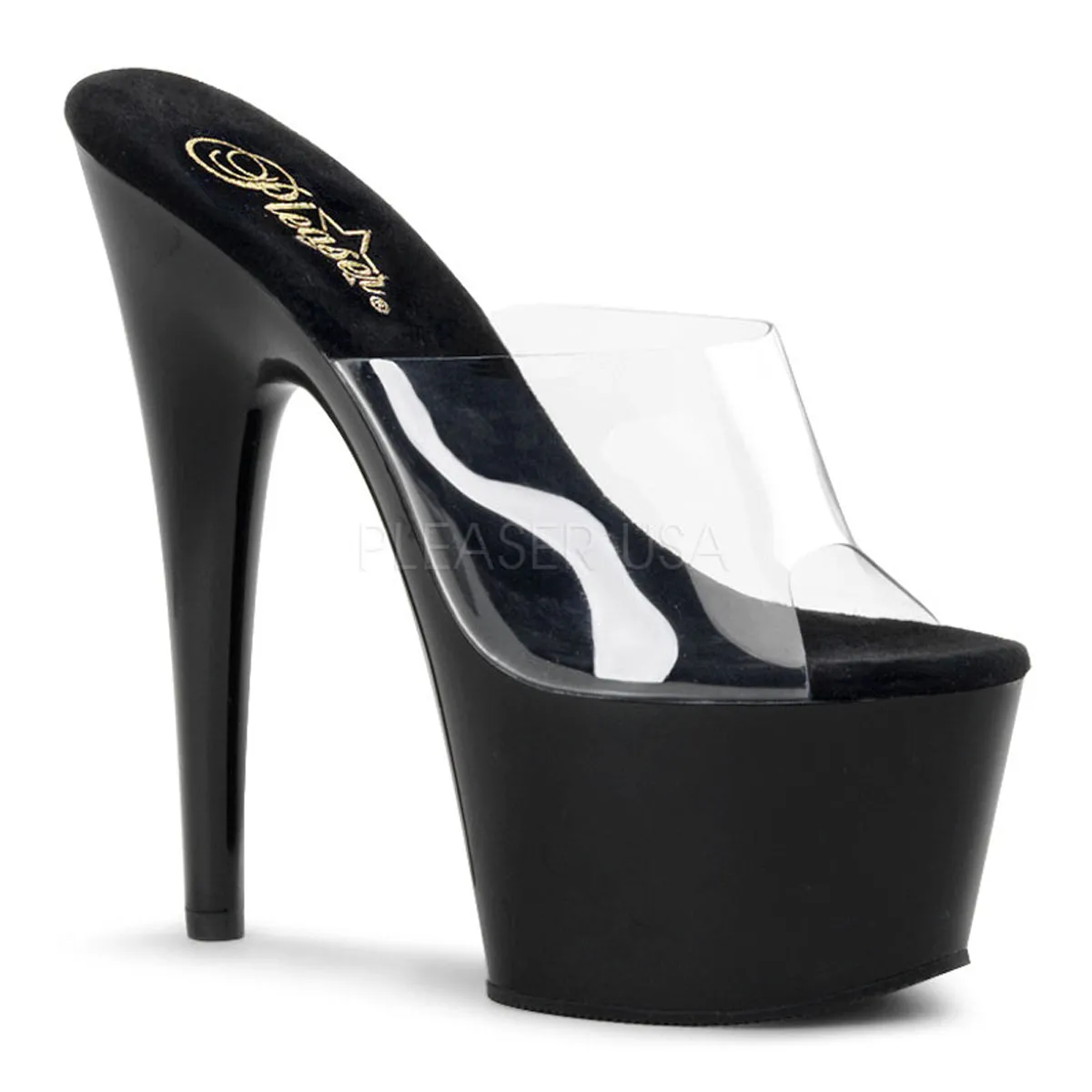 Adore-701 Clear Black Platform Heels