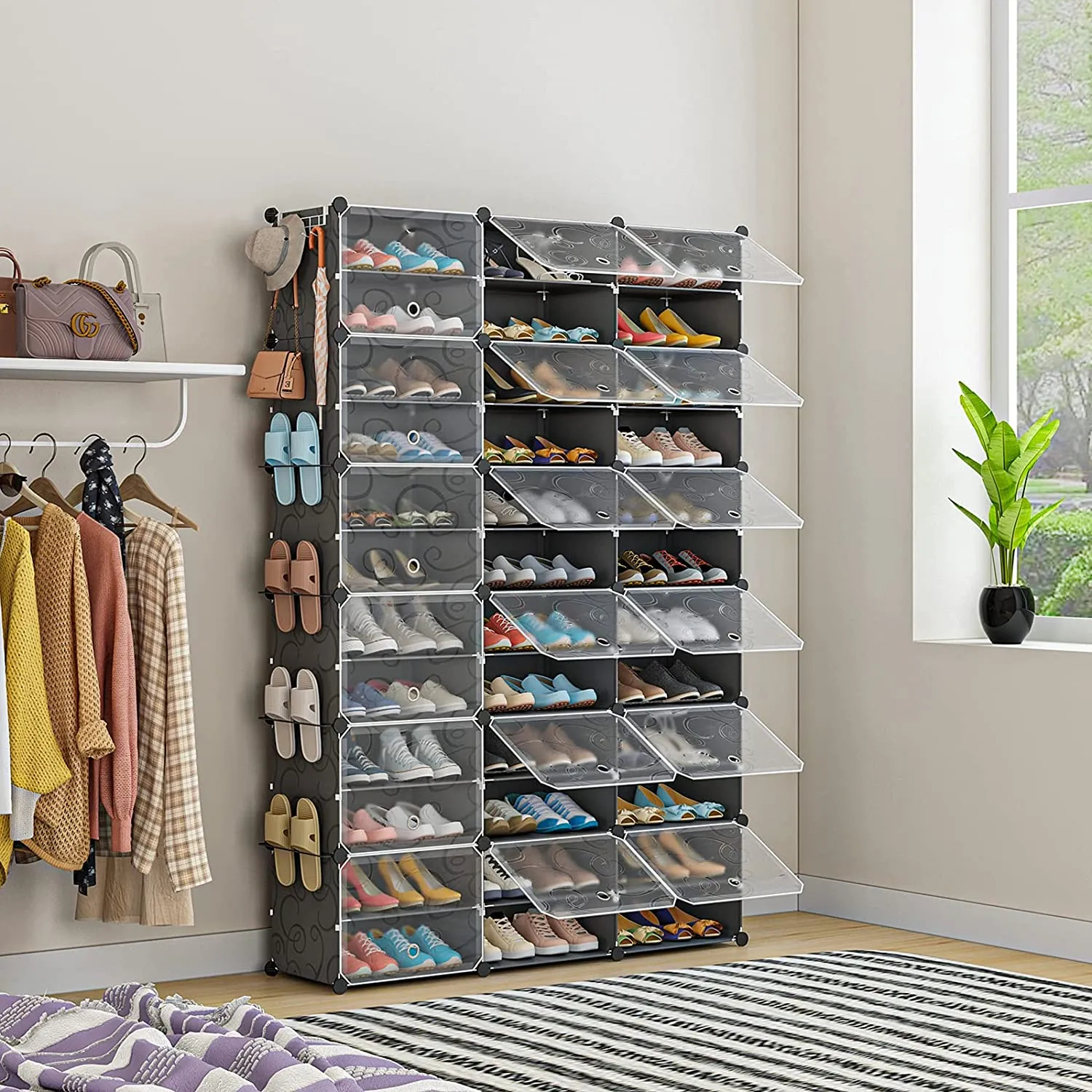 Aeitc 72 Pairs Shoe Racks Expandable Shoe Organizers