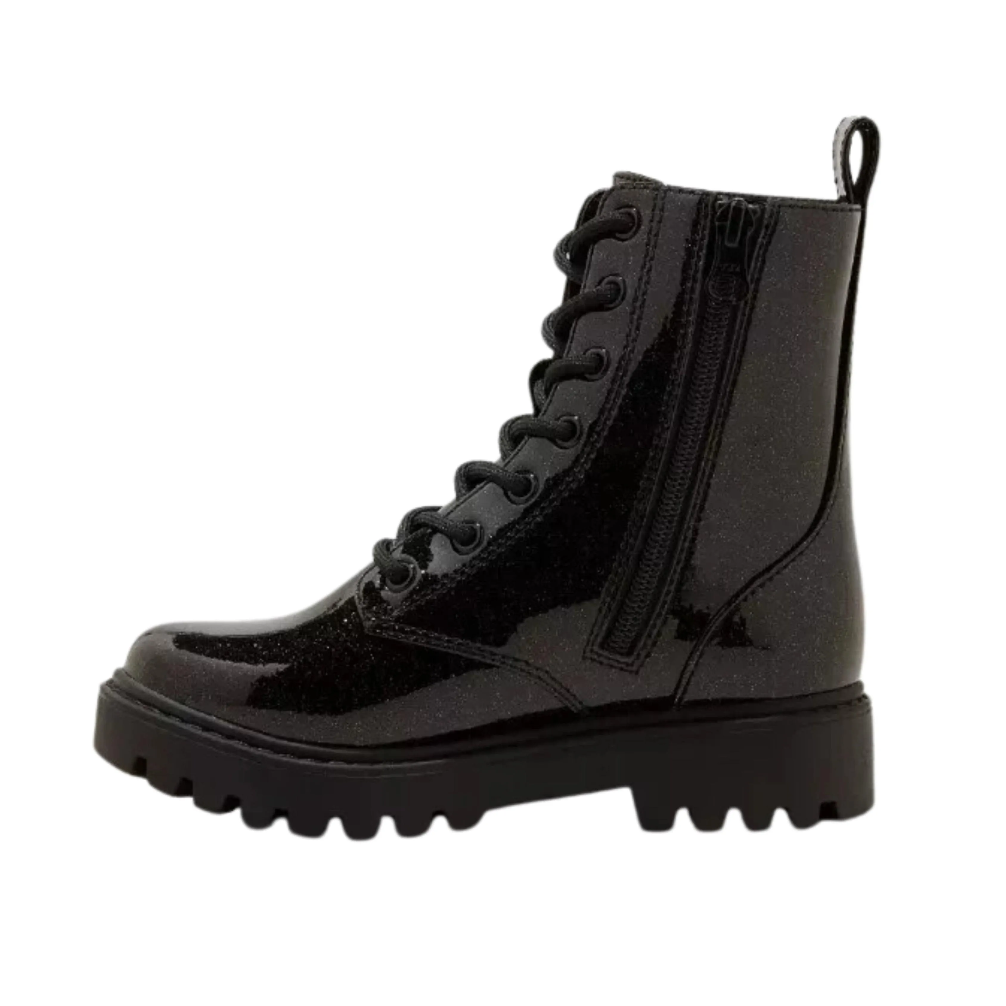 ART CLASS - Glitter Zipper Lace Up Combat Boots