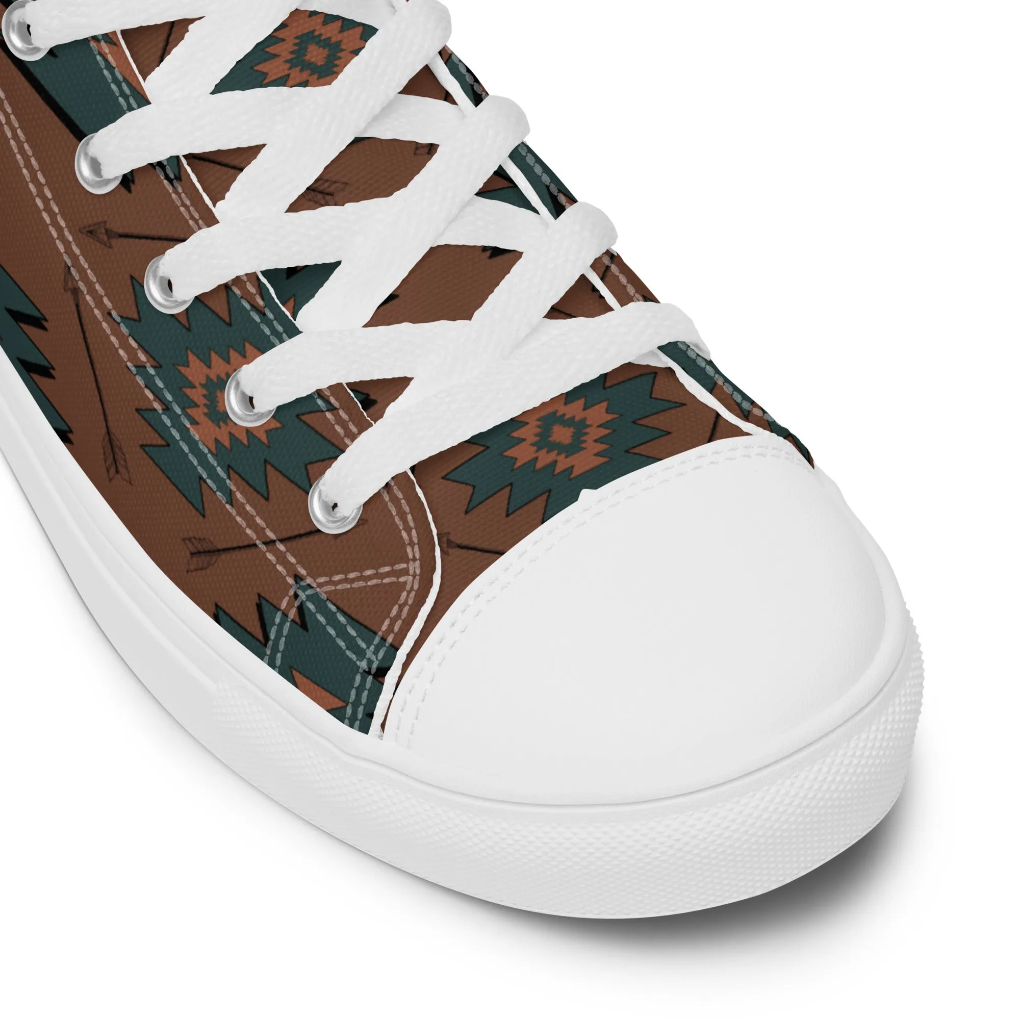 Aztec Mullet Cowboy Men’s high top canvas shoes