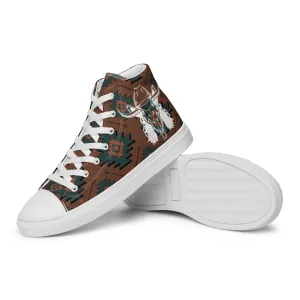 Aztec Mullet Cowboy Men’s high top canvas shoes