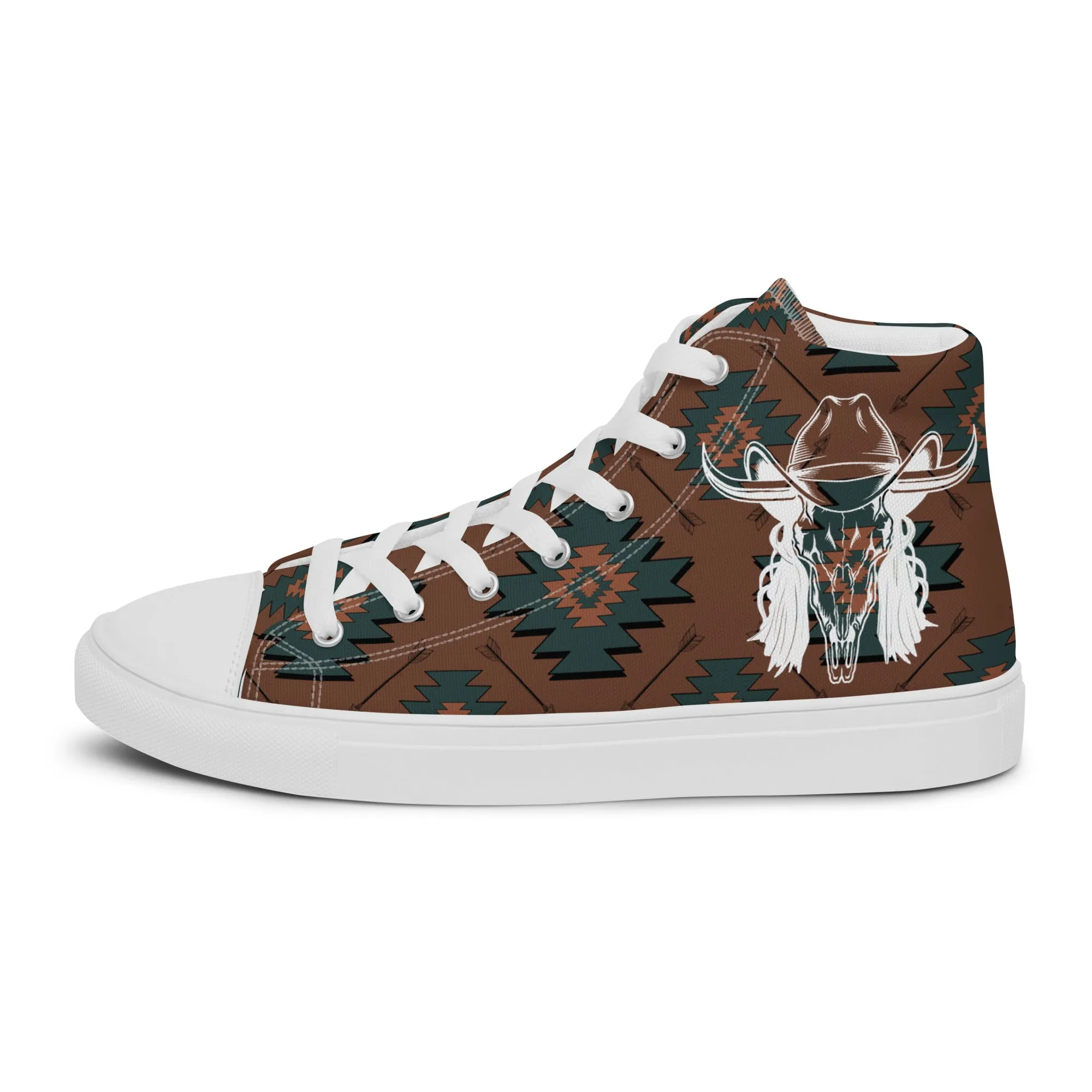 Aztec Mullet Cowboy Men’s high top canvas shoes