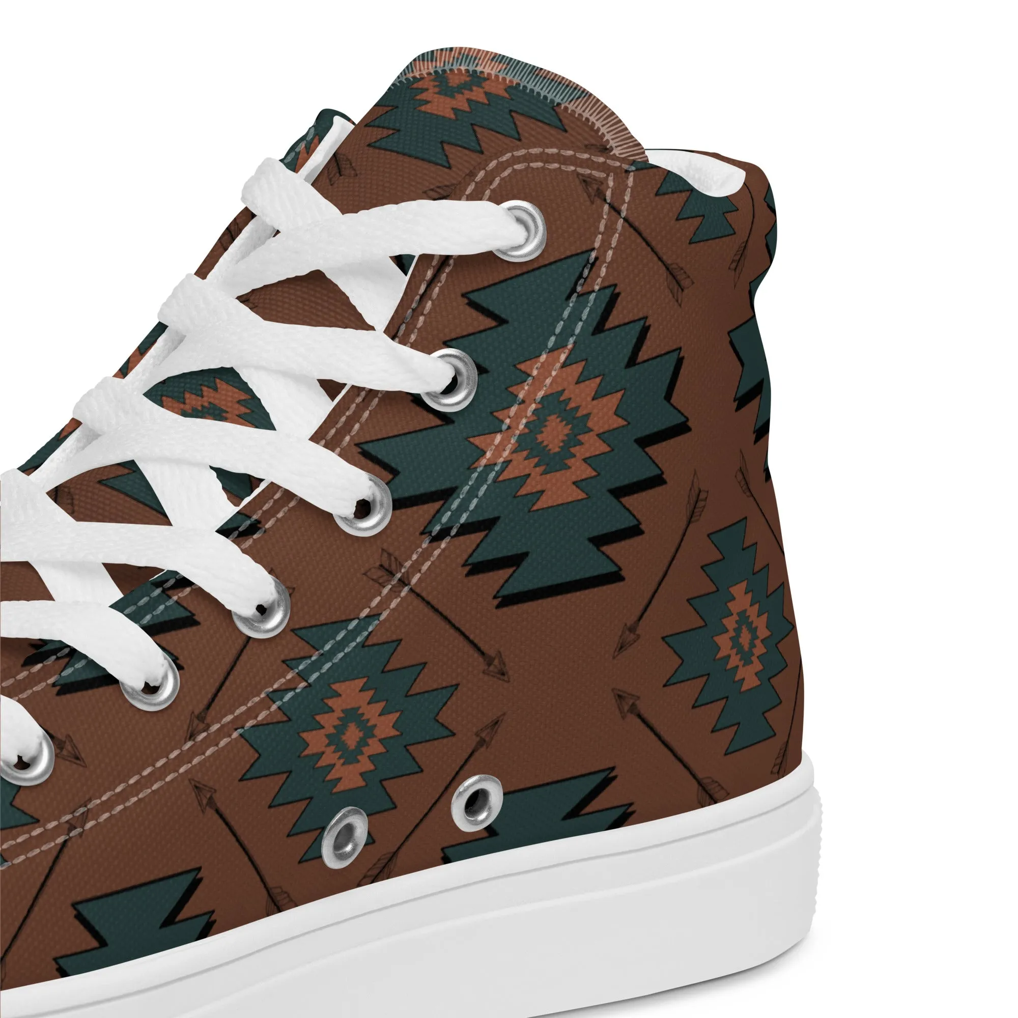 Aztec Mullet Cowboy Men’s high top canvas shoes