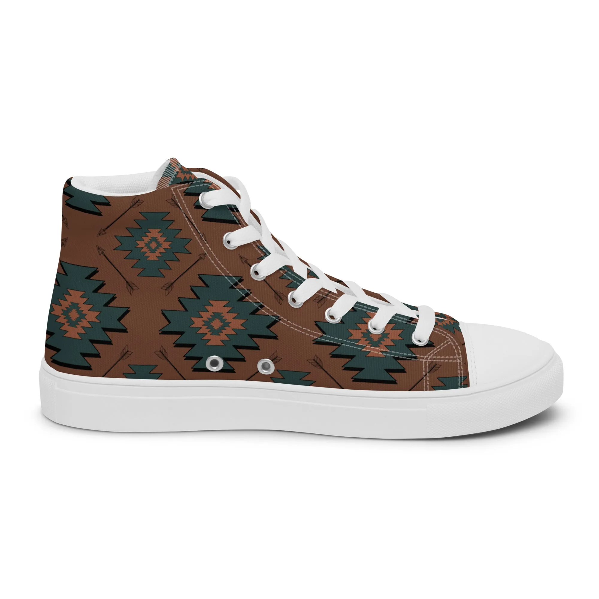Aztec Mullet Cowboy Men’s high top canvas shoes