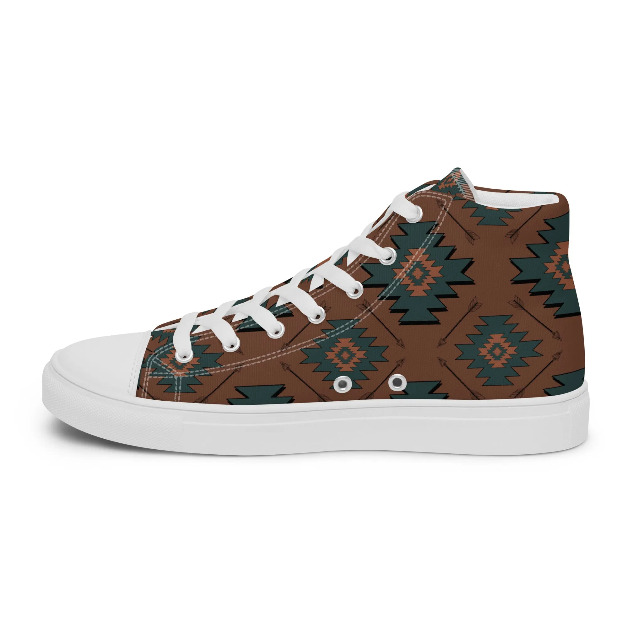 Aztec Mullet Cowboy Men’s high top canvas shoes