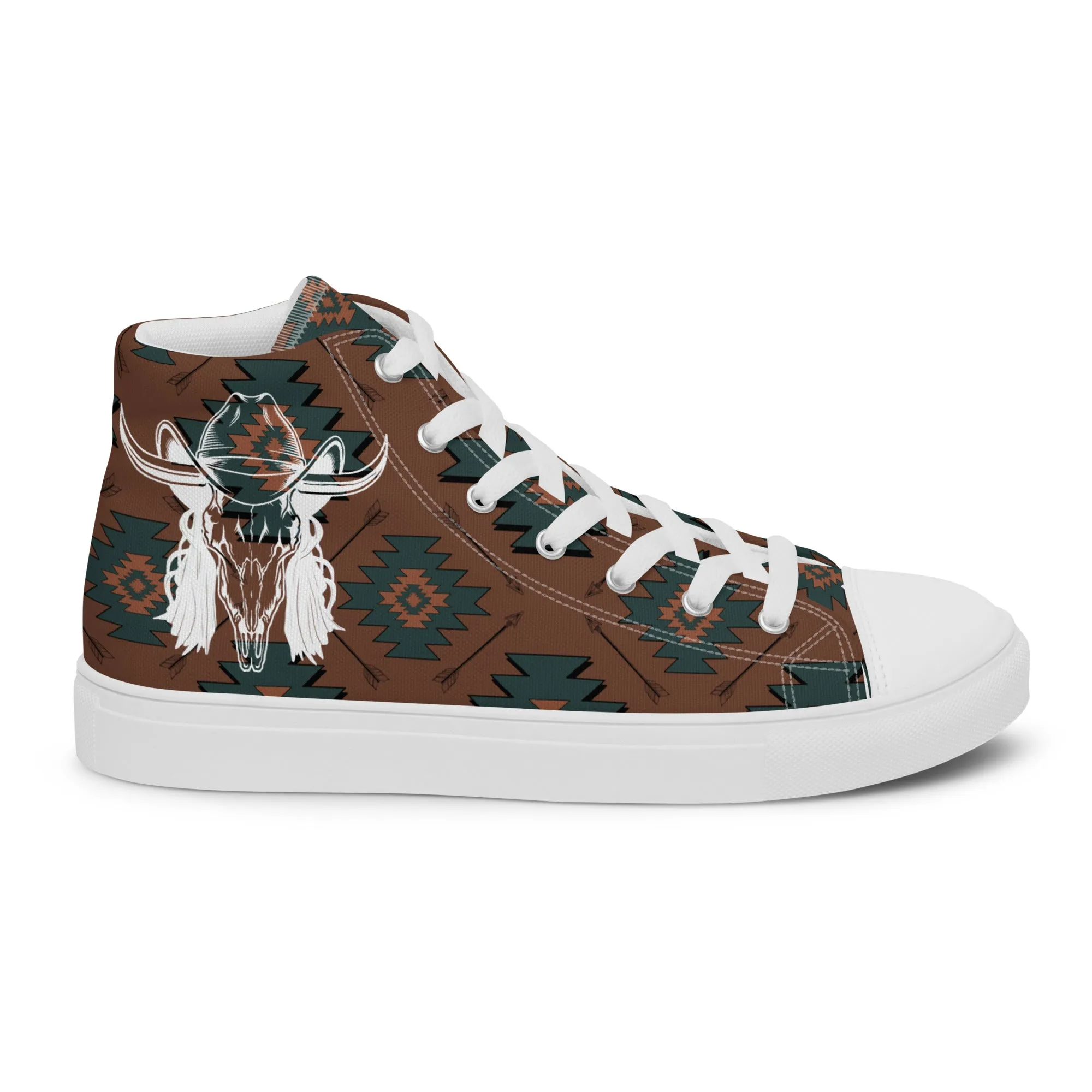 Aztec Mullet Cowboy Men’s high top canvas shoes