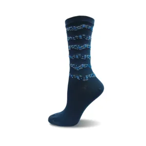 Bamboo Dress "Flower Line" Diabetic Socks by Wellness - Medium