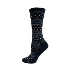 Bamboo Dress "Stripe with Dots" Diabetic Socks by Wellness - Medium