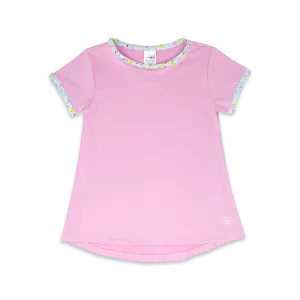 Bridget Basic Tee | Light Pink with Itsy Bitsy Floral (4T)