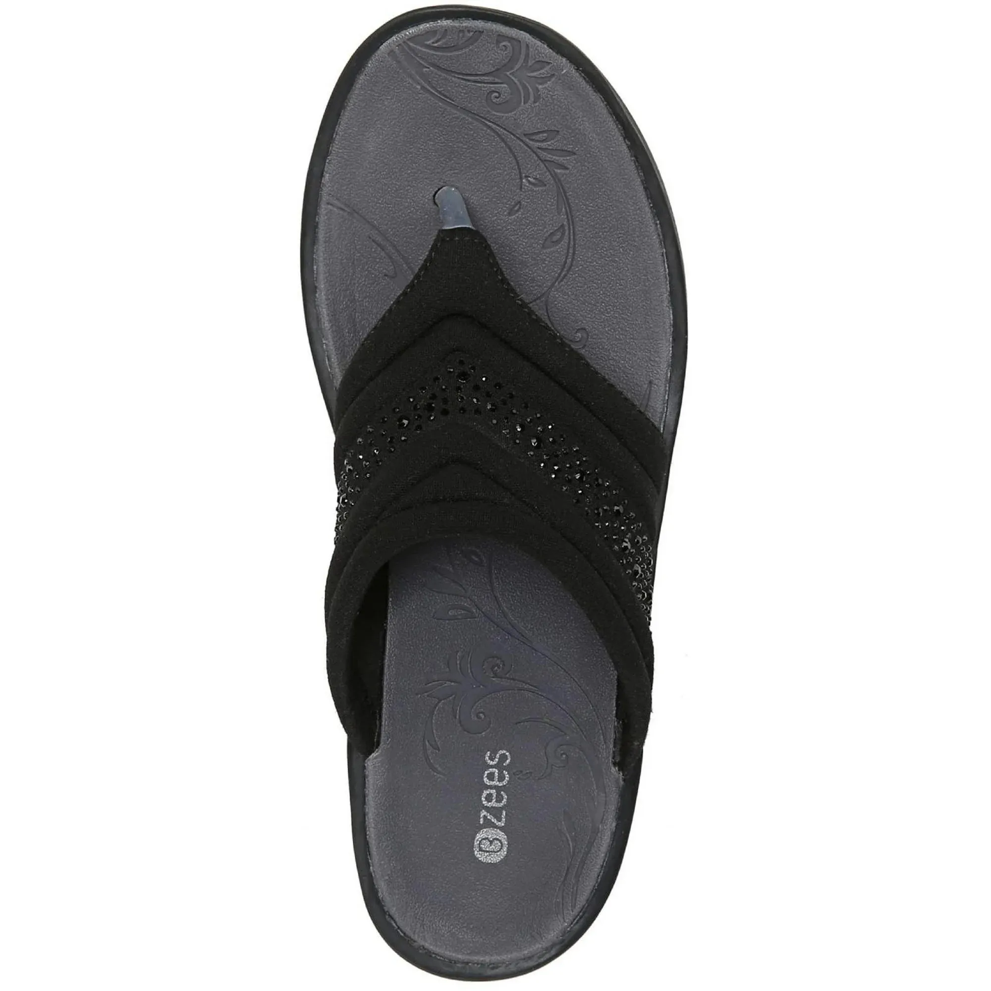 BZEES - Dazzle Me Embellished Wedge Thon Slippers