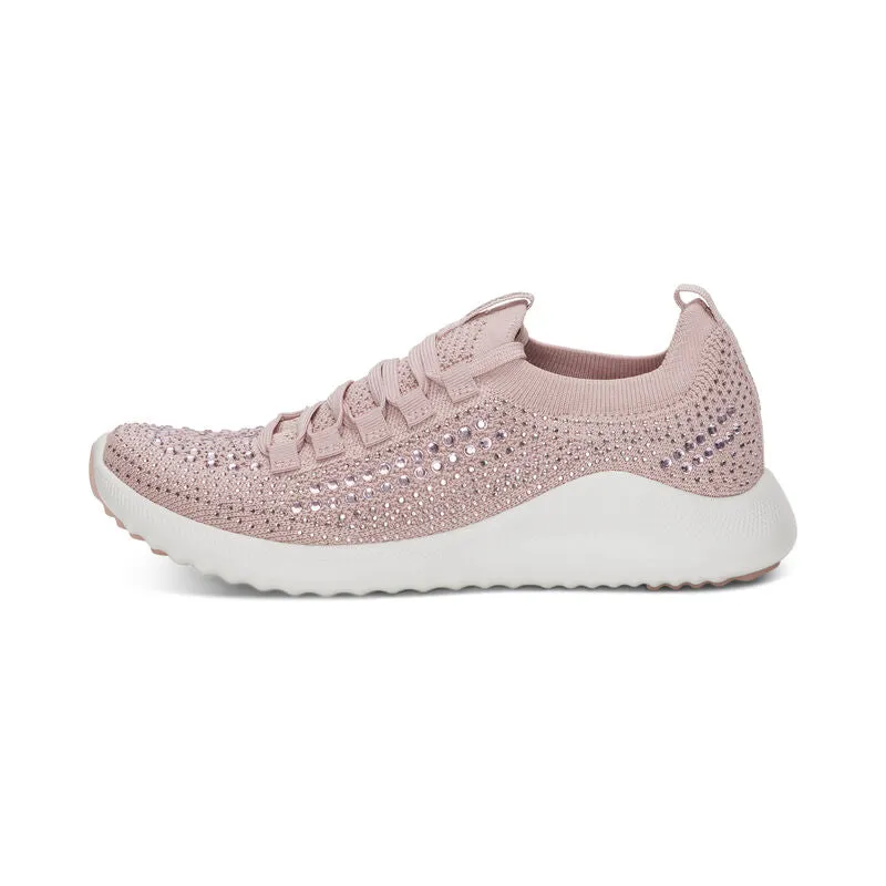 Carly Sparkle Lace Up Sneaker in Pink