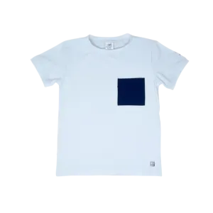 Charlie Pocket Shirt | White w/ Navy (7-8)