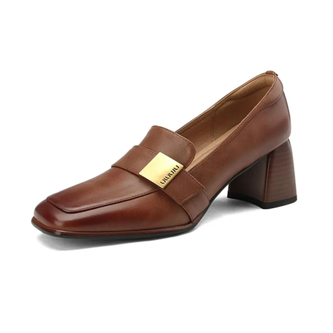 Chic Leather Square Flats