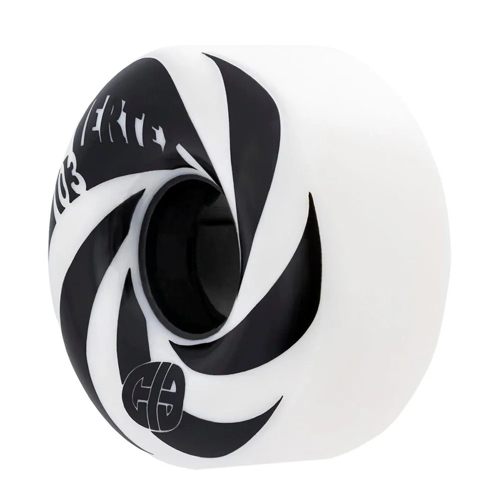 CIB Vertex Roller Skate Wheels 61mm 103a - Black/White (4 Pack)