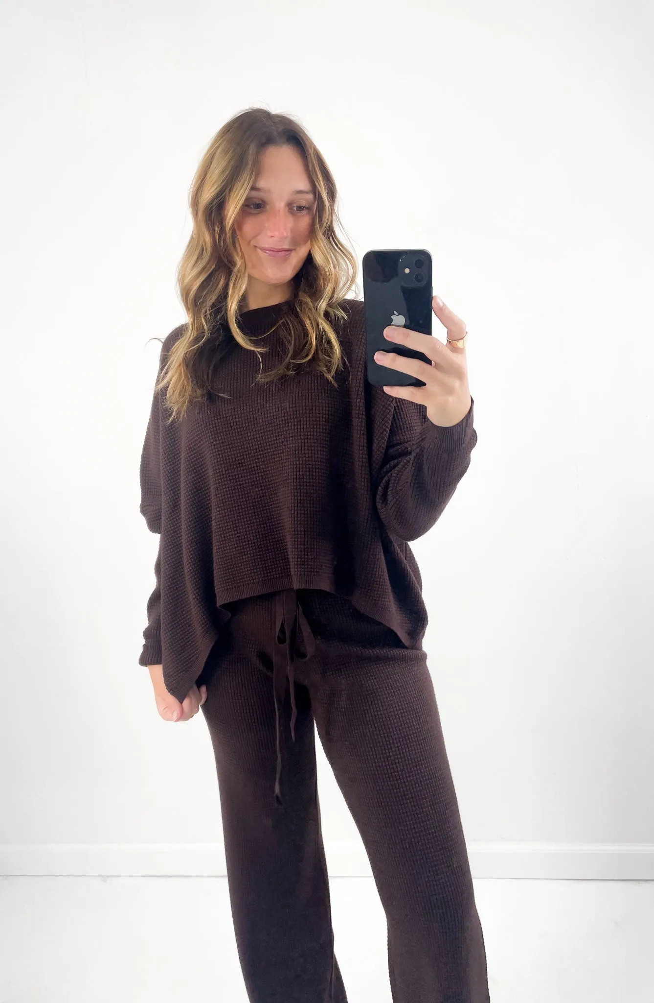 Cocoa Waffle Knit Pants