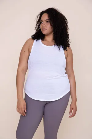 CURVY Cool-Touch Perforated Hi-Lo Racer Tank