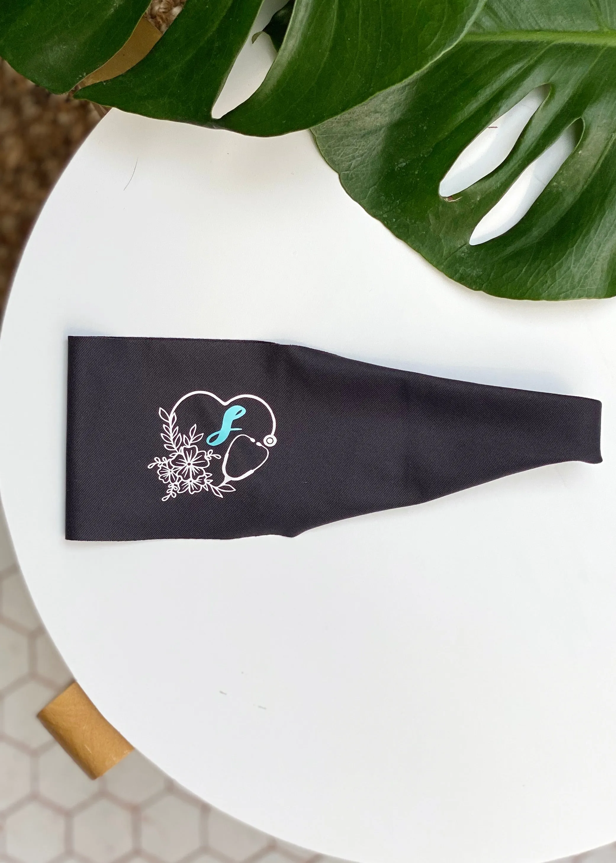 Customized Stethoscope Monogram Yoga Headband