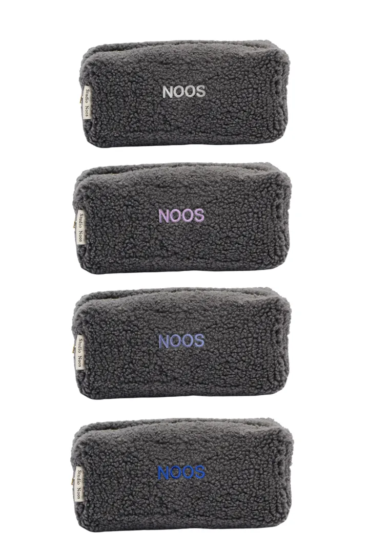 Dark Grey Teddy Pouch