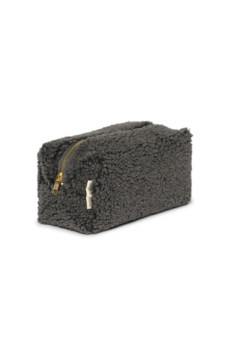 Dark Grey Teddy Pouch