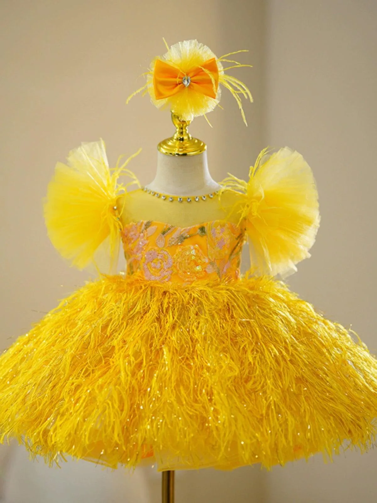Dreamy Feather Princess Gown