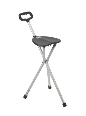 Drive Medical 10365 Folding Lightweight Cane Seat, Silver