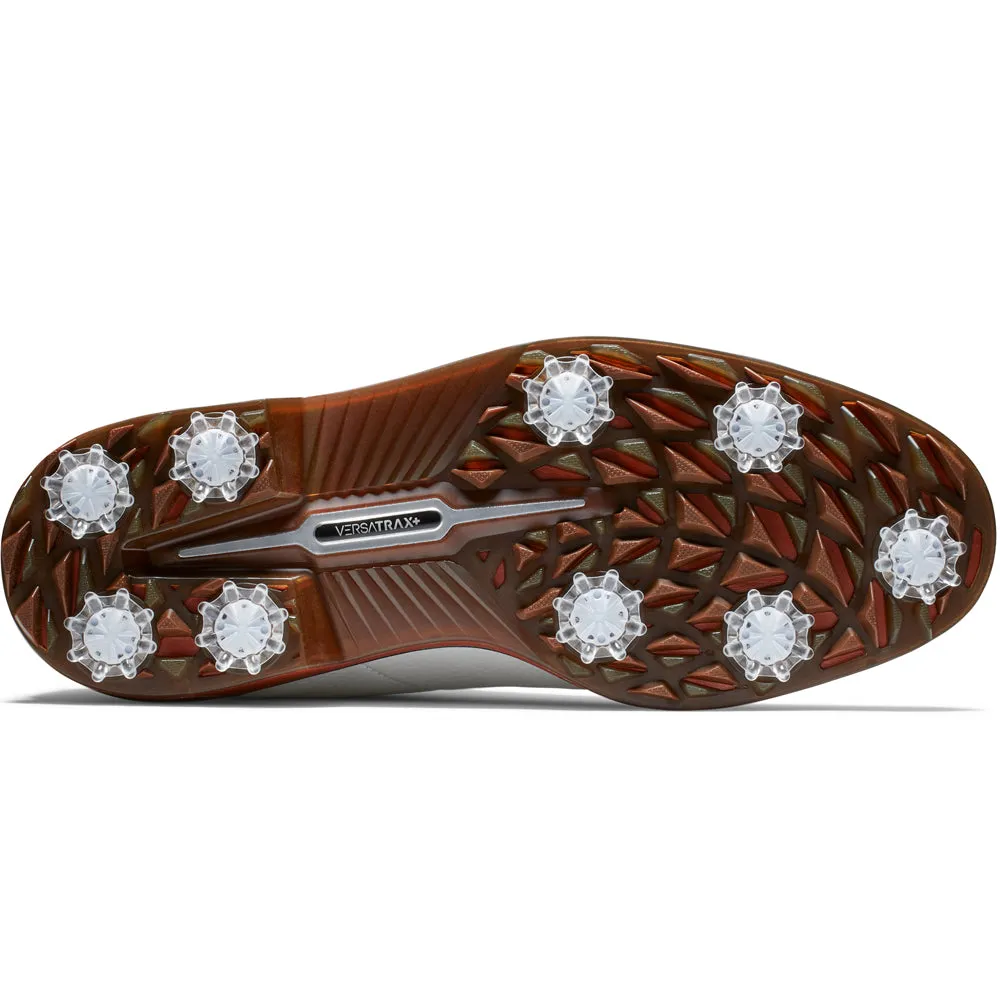 FootJoy Premiere Series Field Spiked Waterproof Shoes - White/White/Brick