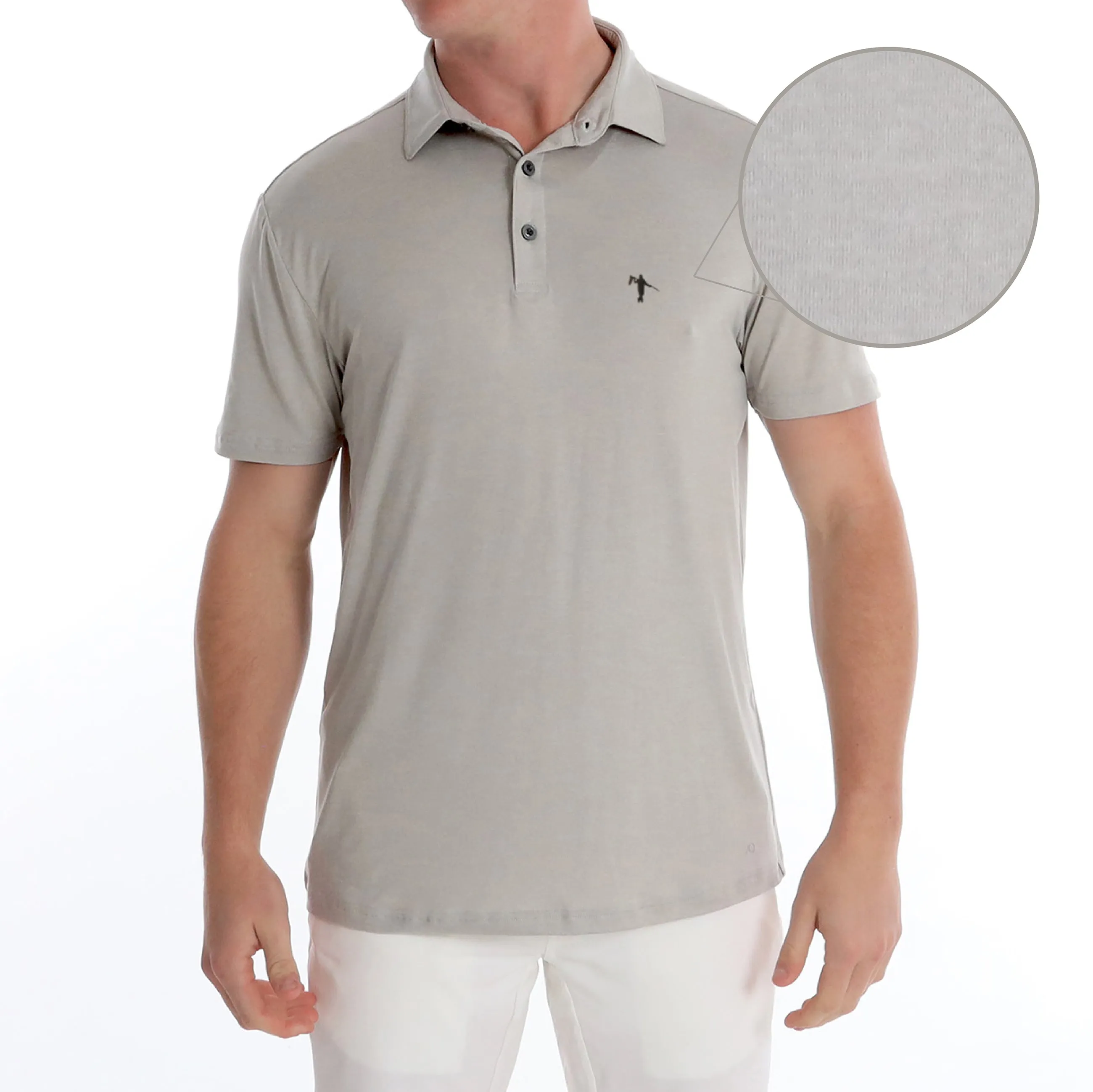 GAMER ICON POLO - PLATINUM HEATHER