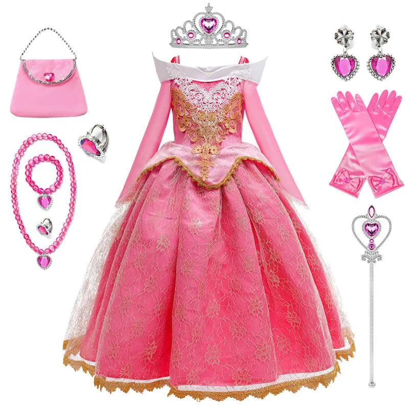 Girls' Fashion Embroidered One Shoulder Princess Skirt Fairy Tale Princess Costume Carnival Halloween costume Pink Fairy Tale Princess Set