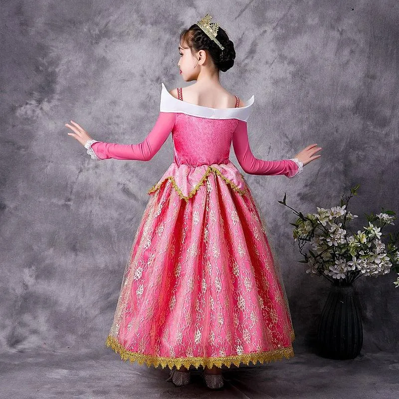 Girls' Fashion Embroidered One Shoulder Princess Skirt Fairy Tale Princess Costume Carnival Halloween costume Pink Fairy Tale Princess Set