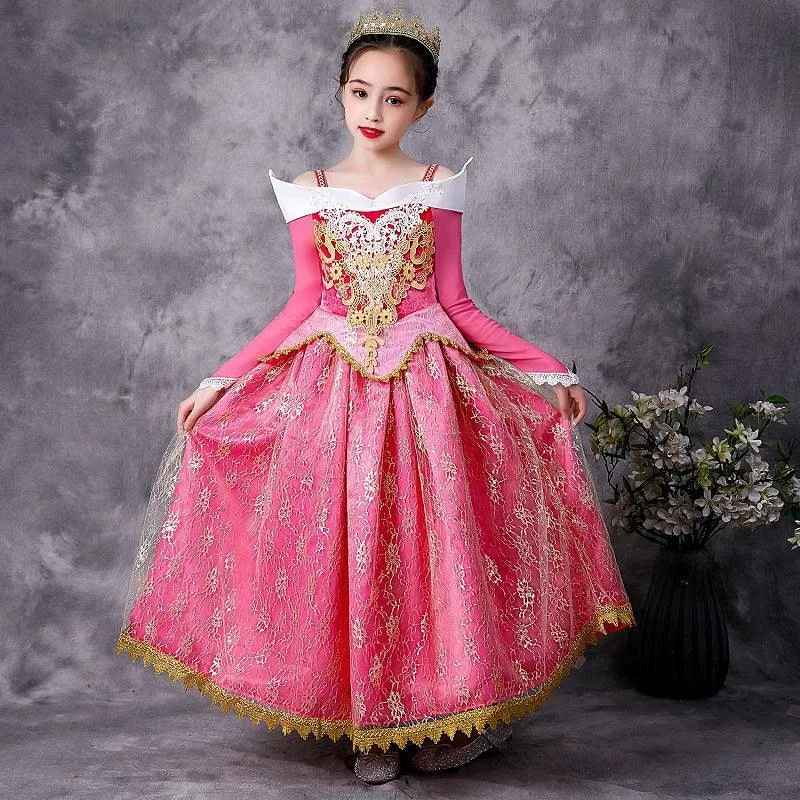 Girls' Fashion Embroidered One Shoulder Princess Skirt Fairy Tale Princess Costume Carnival Halloween costume Pink Fairy Tale Princess Set