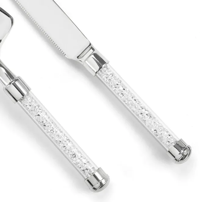 Glittering Beads Personalized Wedding Cake Serving Set