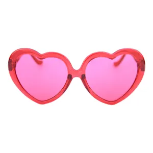 Happy Hour Shades | Heart On Sunglasses | Red Sparkle | Red Lens | MOXI