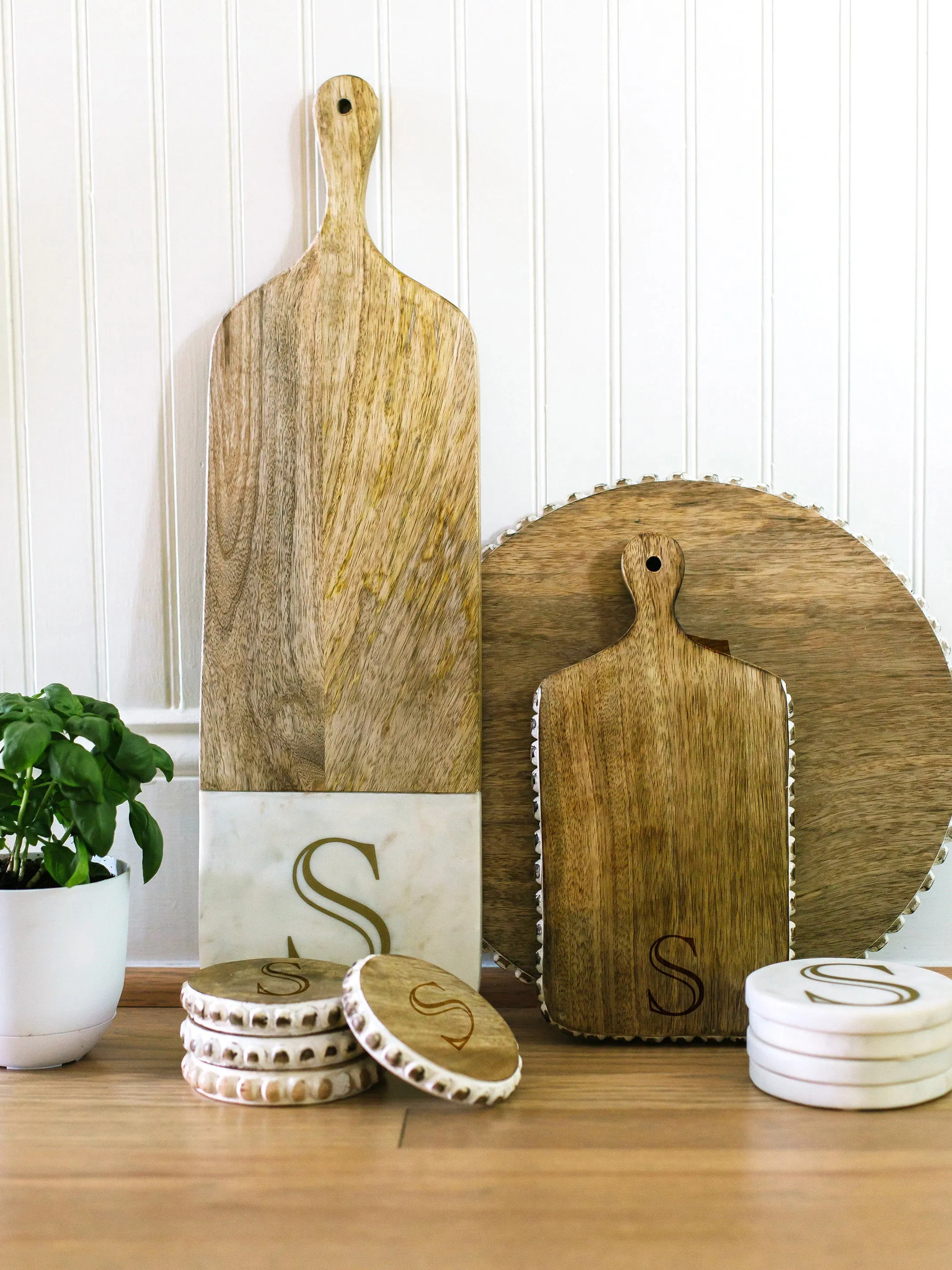 Initial Marble Coasters | Gold