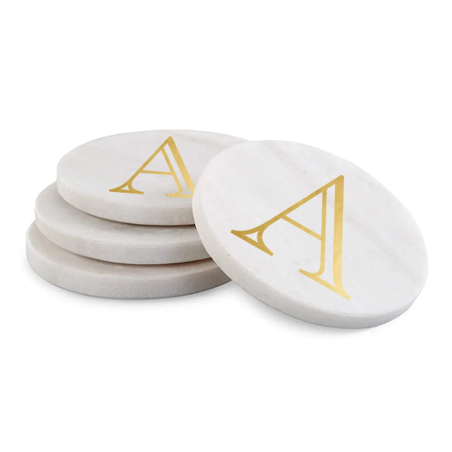 Initial Marble Coasters | Gold