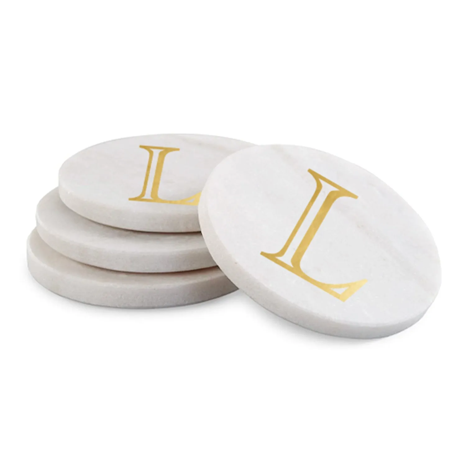 Initial Marble Coasters | Gold