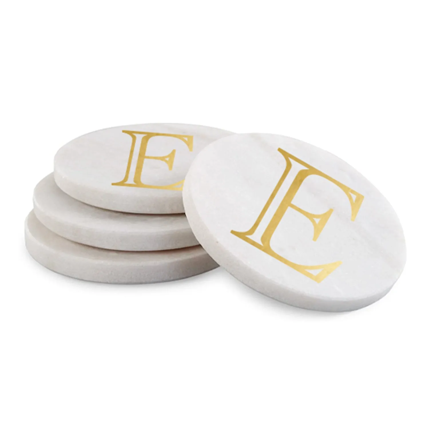 Initial Marble Coasters | Gold
