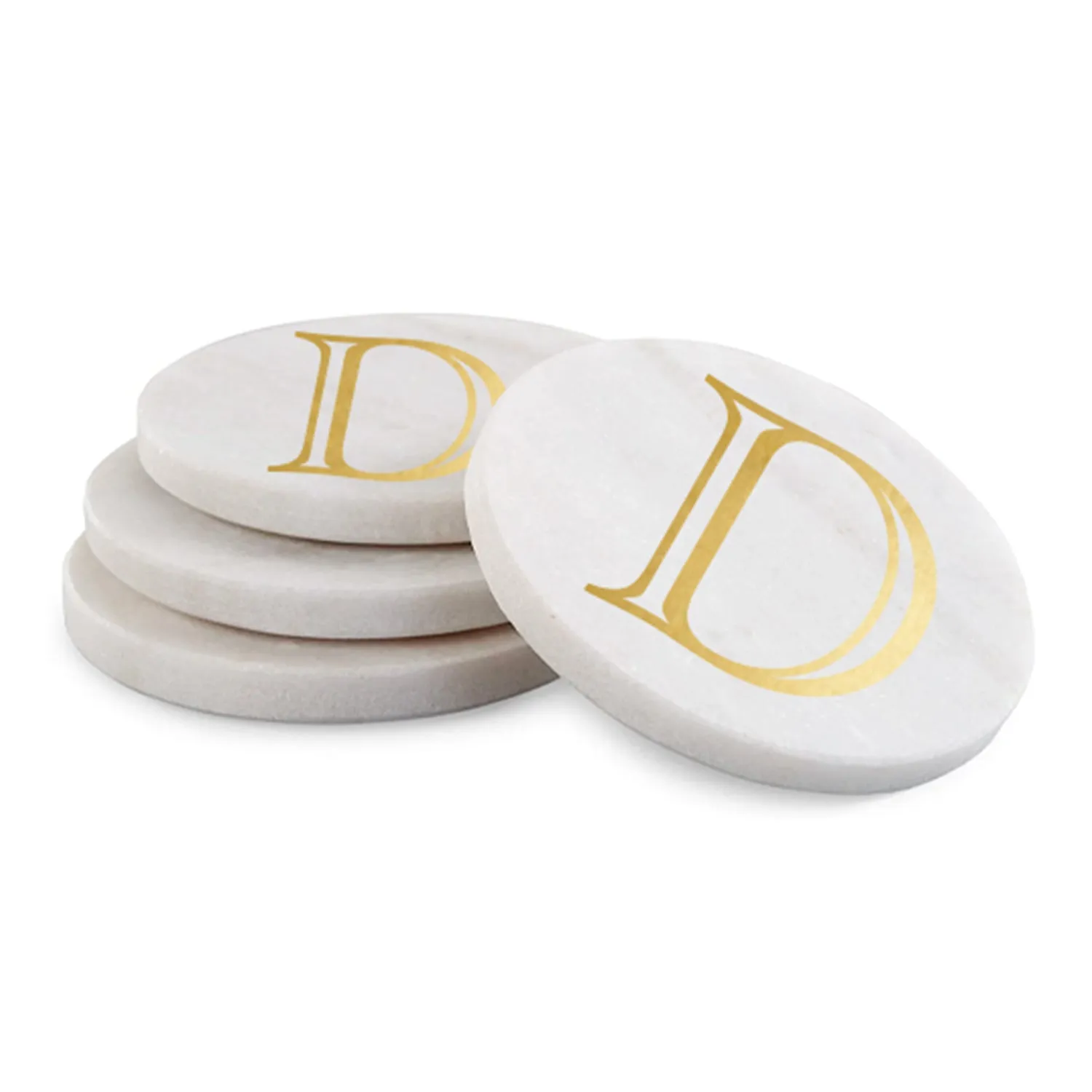 Initial Marble Coasters | Gold