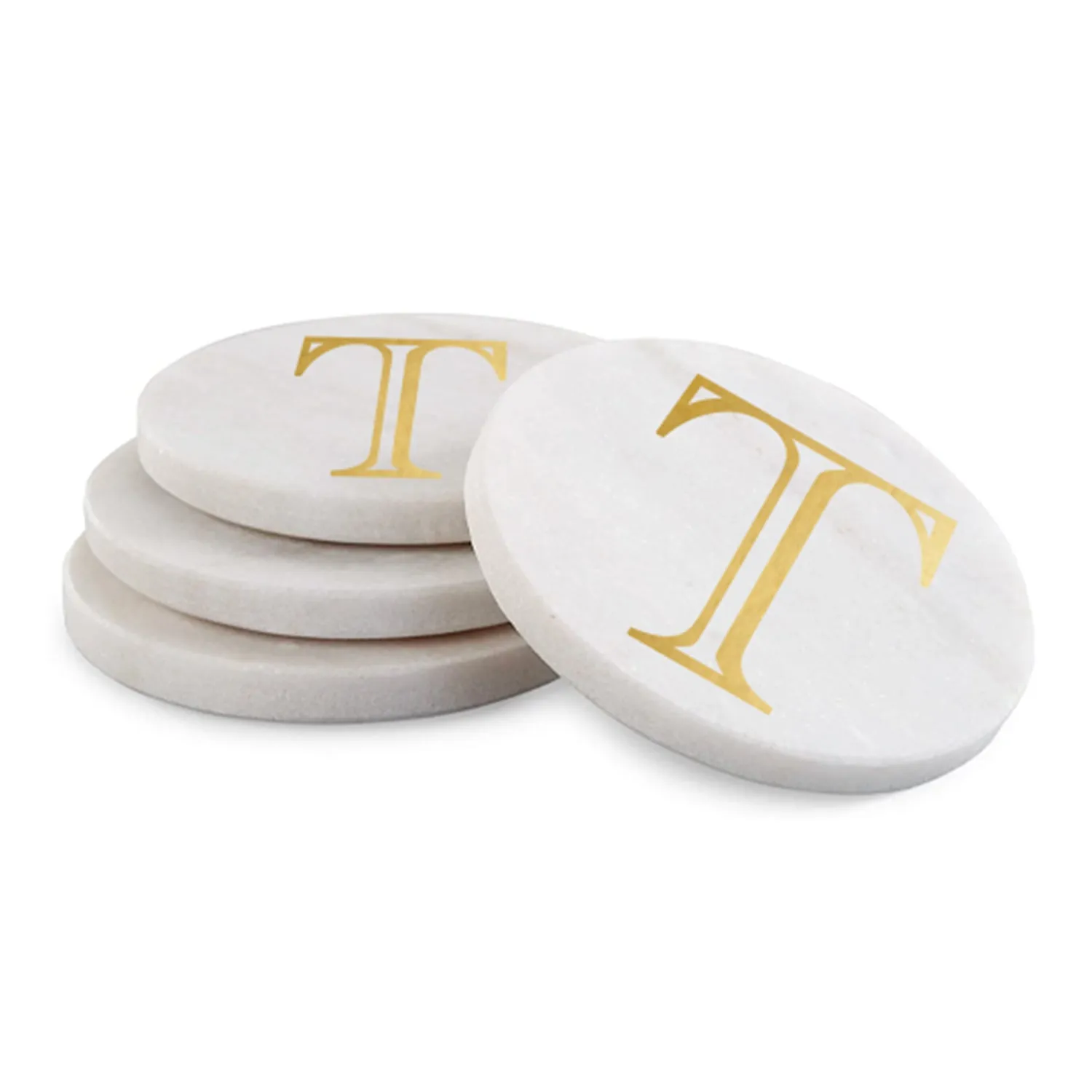 Initial Marble Coasters | Gold