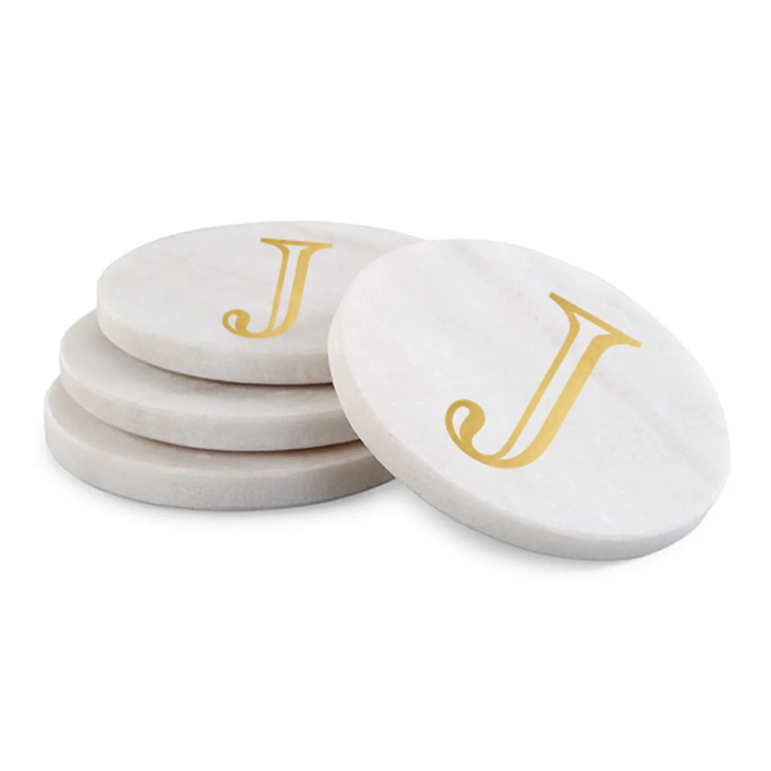Initial Marble Coasters | Gold