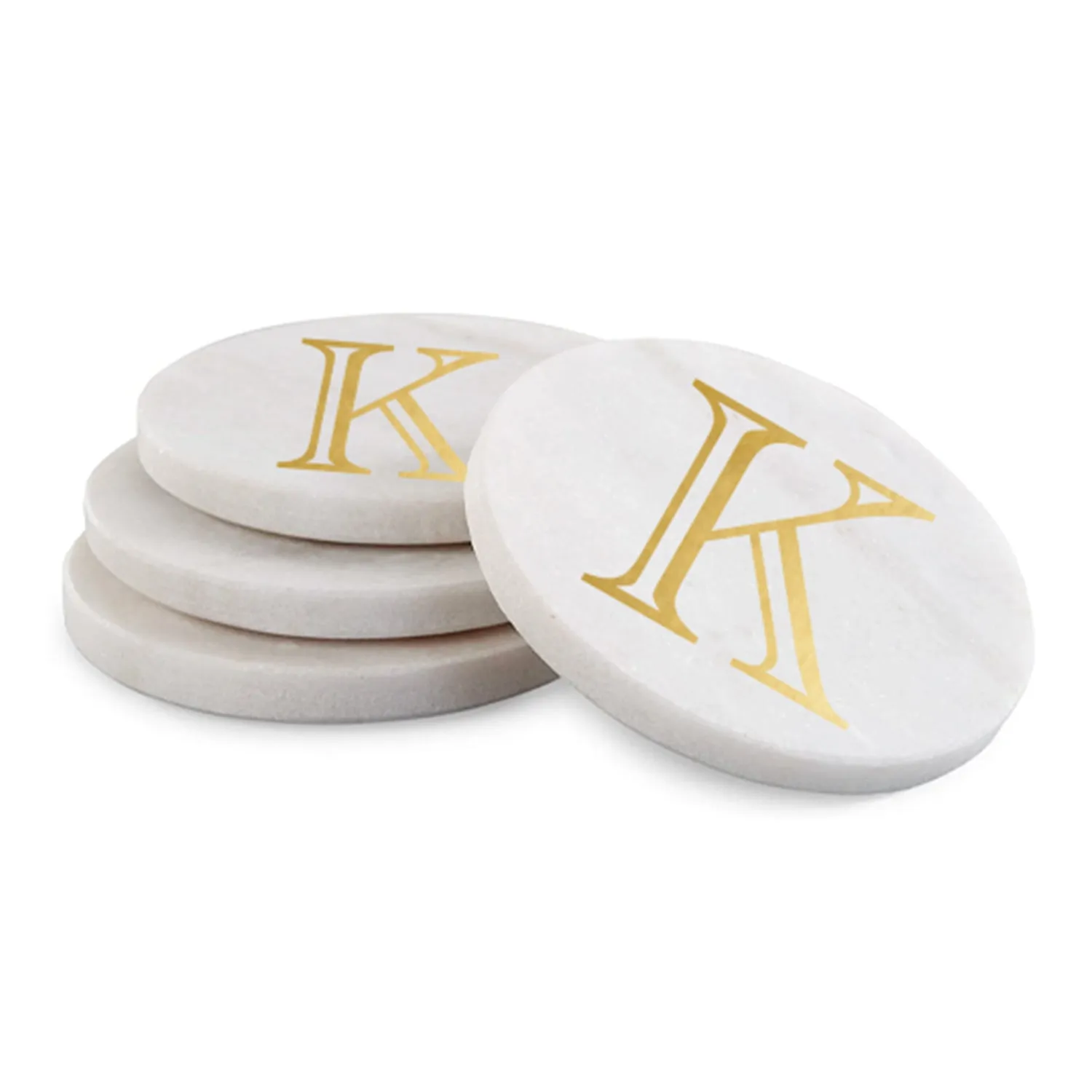 Initial Marble Coasters | Gold