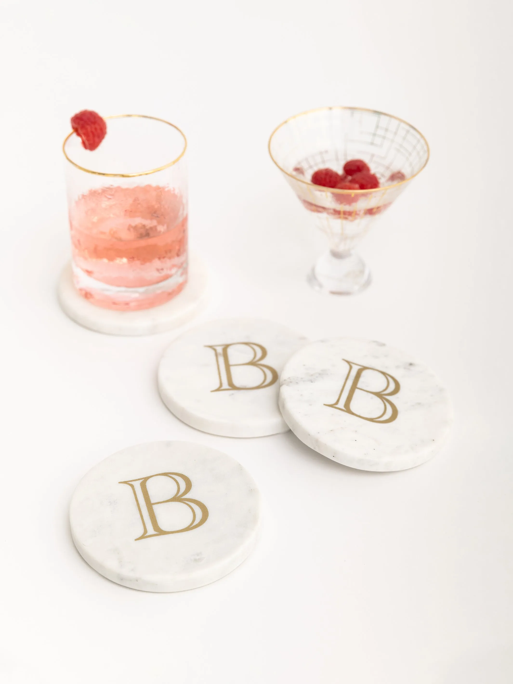 Initial Marble Coasters | Gold