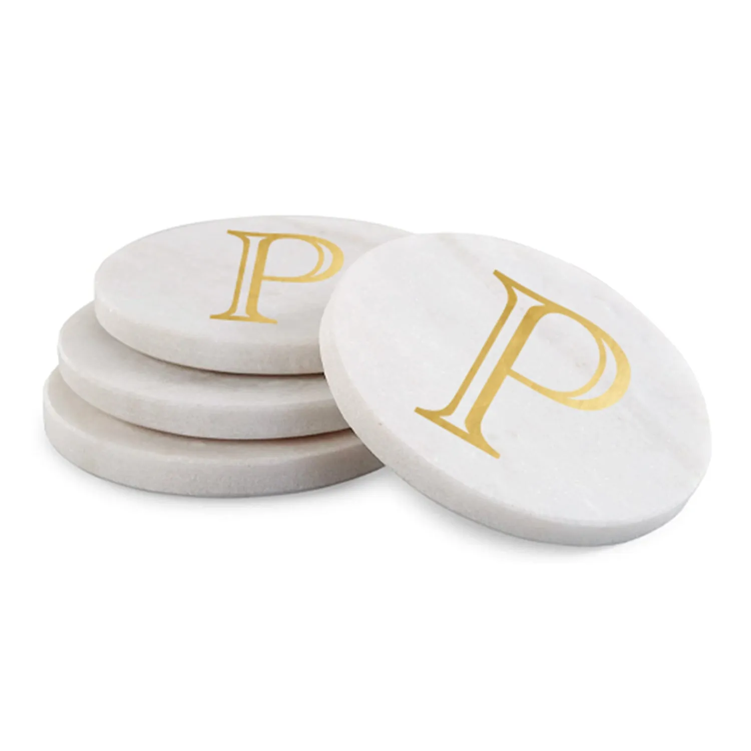 Initial Marble Coasters | Gold