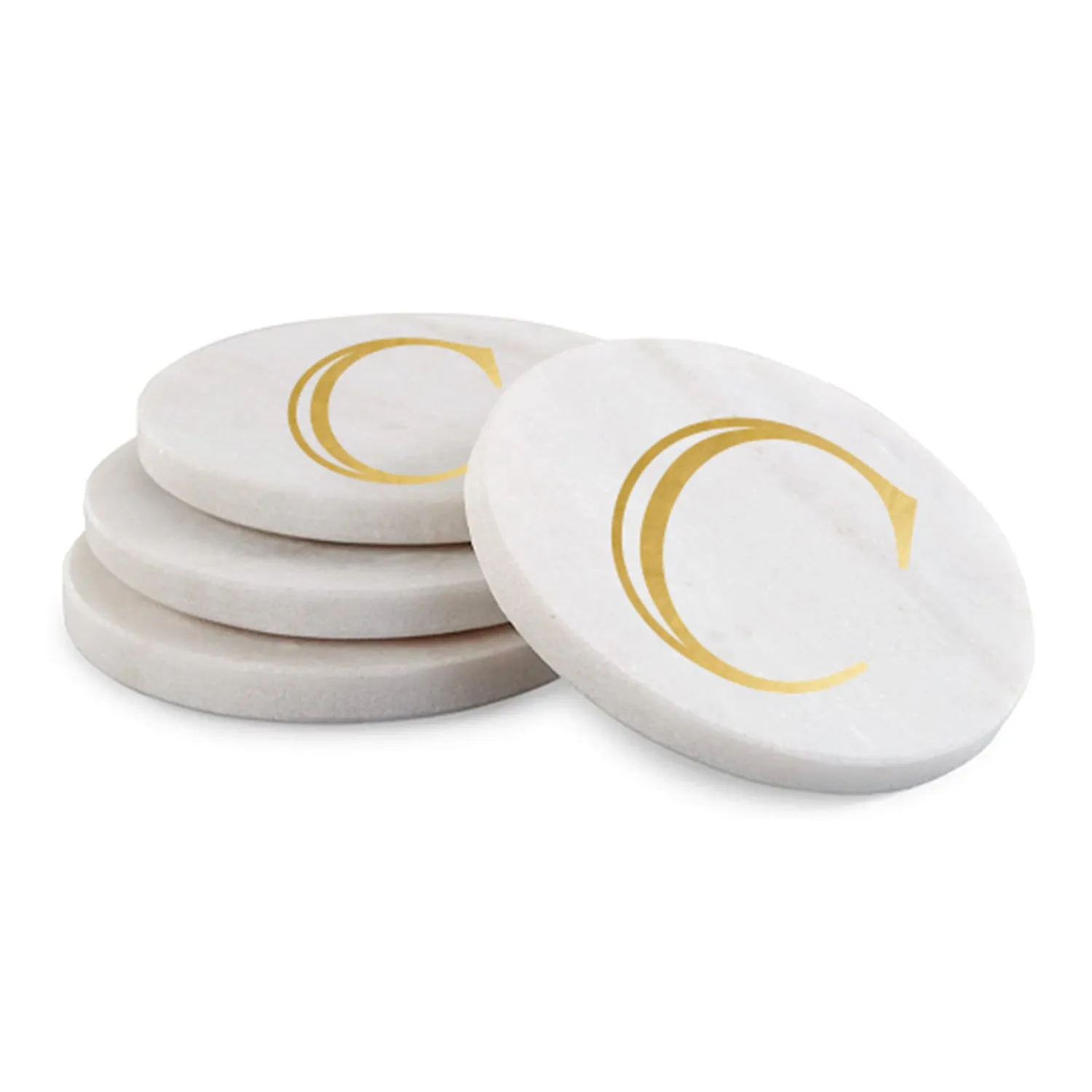 Initial Marble Coasters | Gold